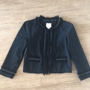 Rebecca Taylor Fringe and Chain Crop Jacket